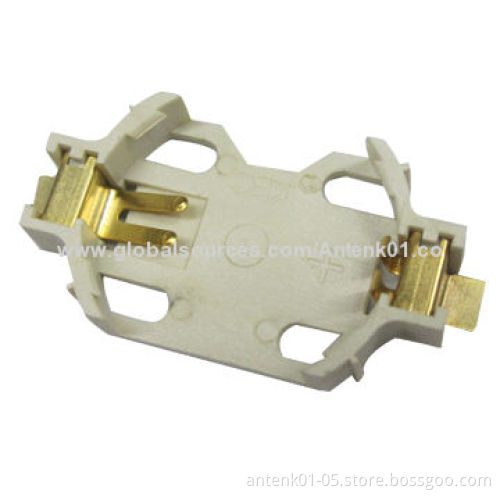 Battery Holder, 2032 SMT Type with Gold Plated, Phosphor Copper Material